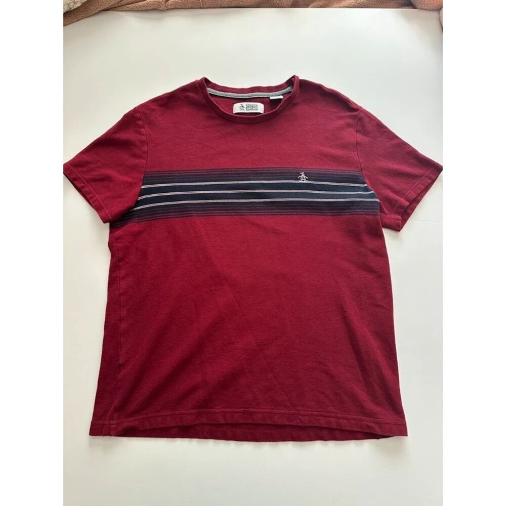 Penguin Red Burgundy Short Sleeve Shirt Classic